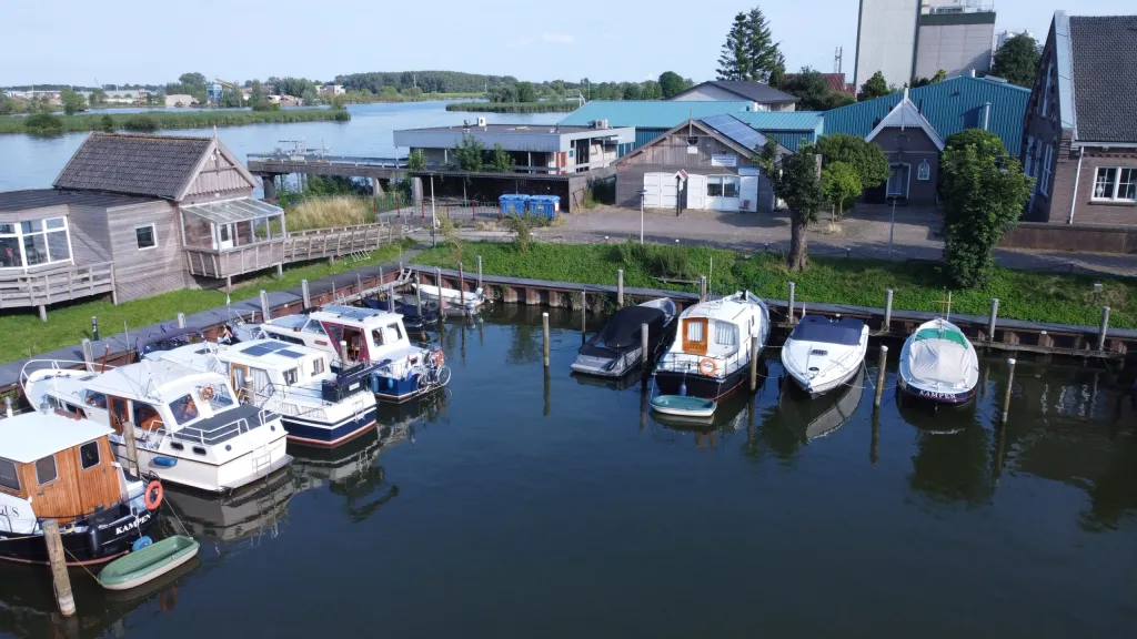 Aerial view of the Bovenhaven on the river IJssel near Kampen